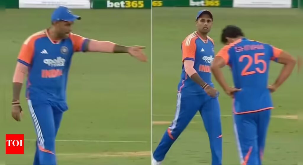 Suryakumar Yadav loses his temper at Shivam Dube during 4th T20I vs Australia | Cricket News