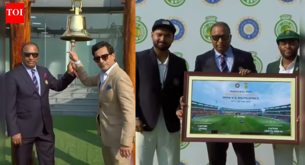 BCCI President Mithun Manhas and Devajit Saikia ring the bell, present memorial toss coins to mark Guwahati’s inaugural Test – Watch | Cricket News