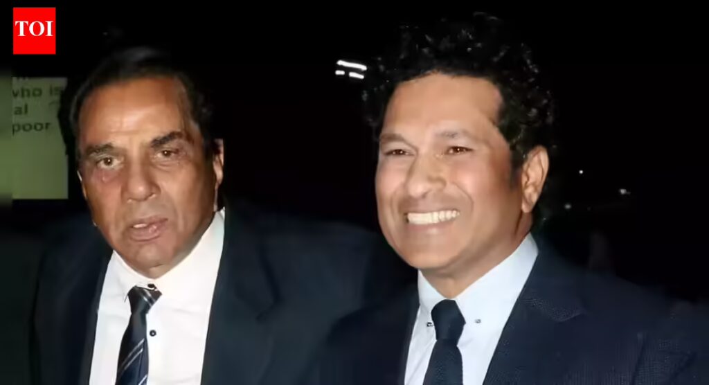 When Dharmendra met ‘mera pyaara beta’ Sachin Tendulkar | Cricket News
